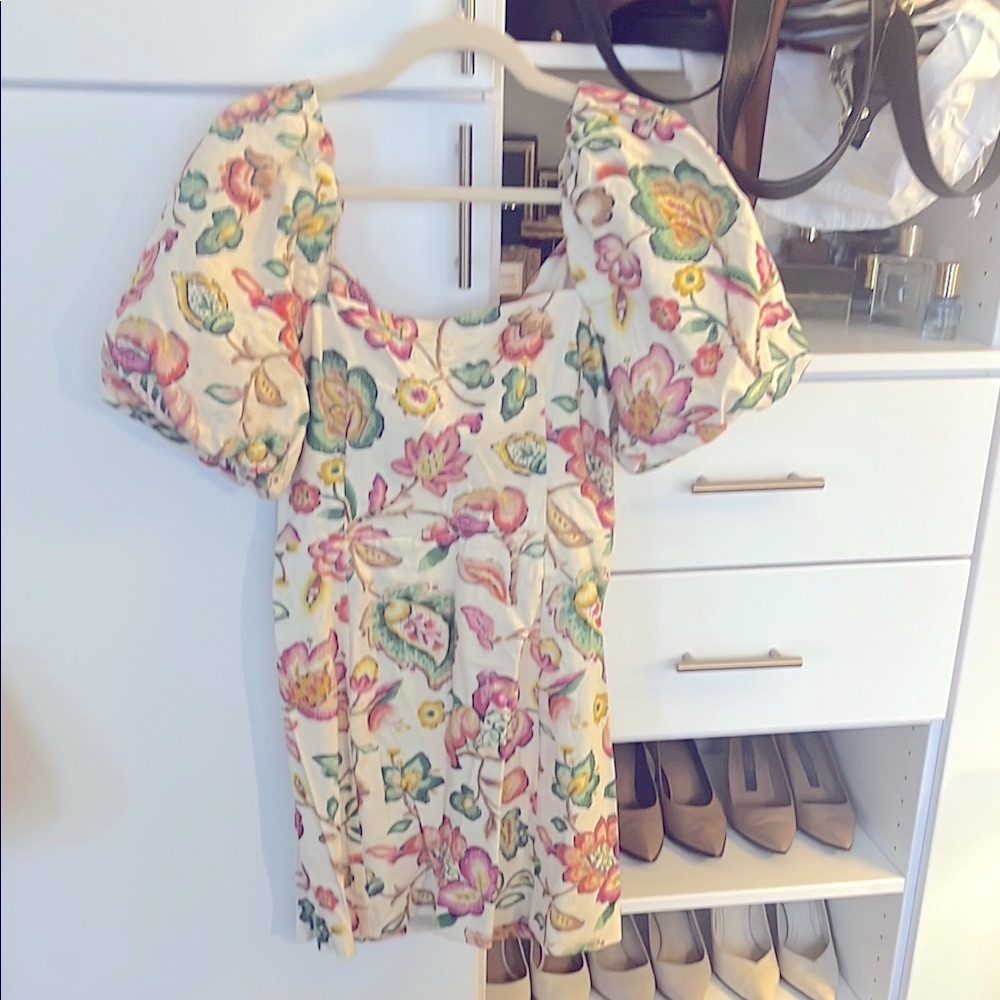 Sezane Floral Puff Sleeve Top